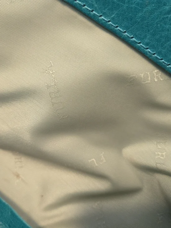 Furla teal leather clutch , Handbag Leather Made In Italy - Picture 11 of 13